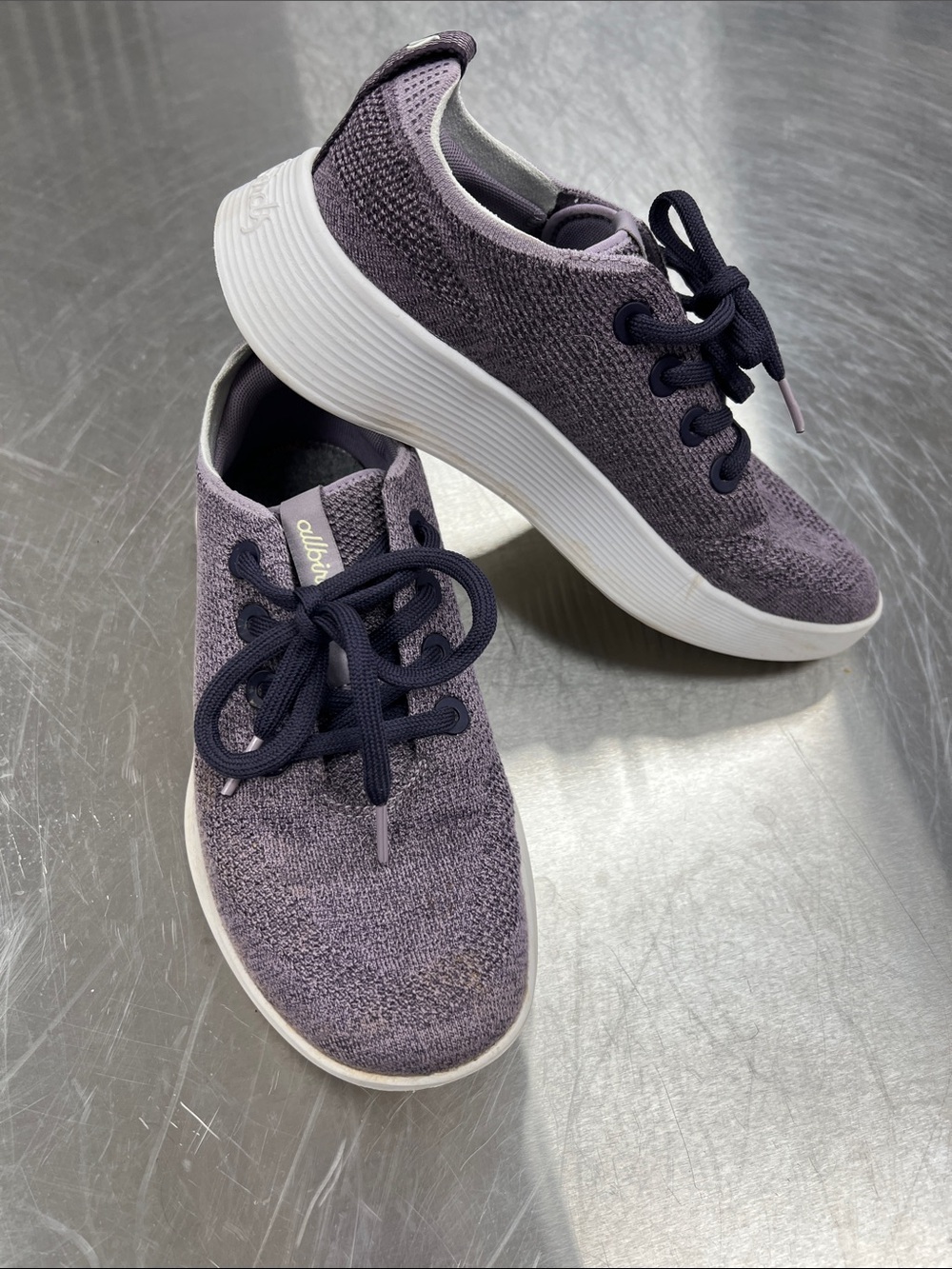 allbirds Women's Knit Sneakers — Dusty Purple with White Sole size 8.5